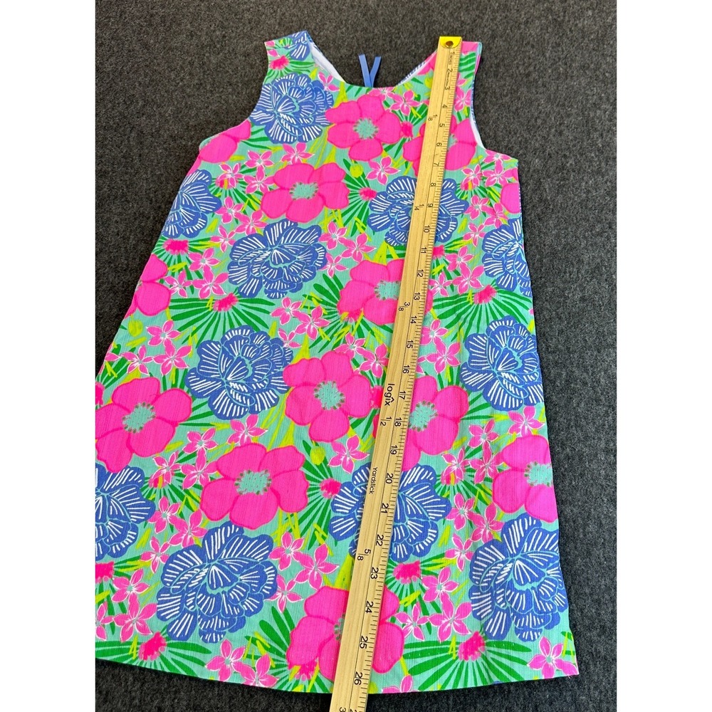 Tommy Bahama Girls Pink Blue Floral Cotton Pique Shift Dress Size 7 Tropical - Picture 5 of 15